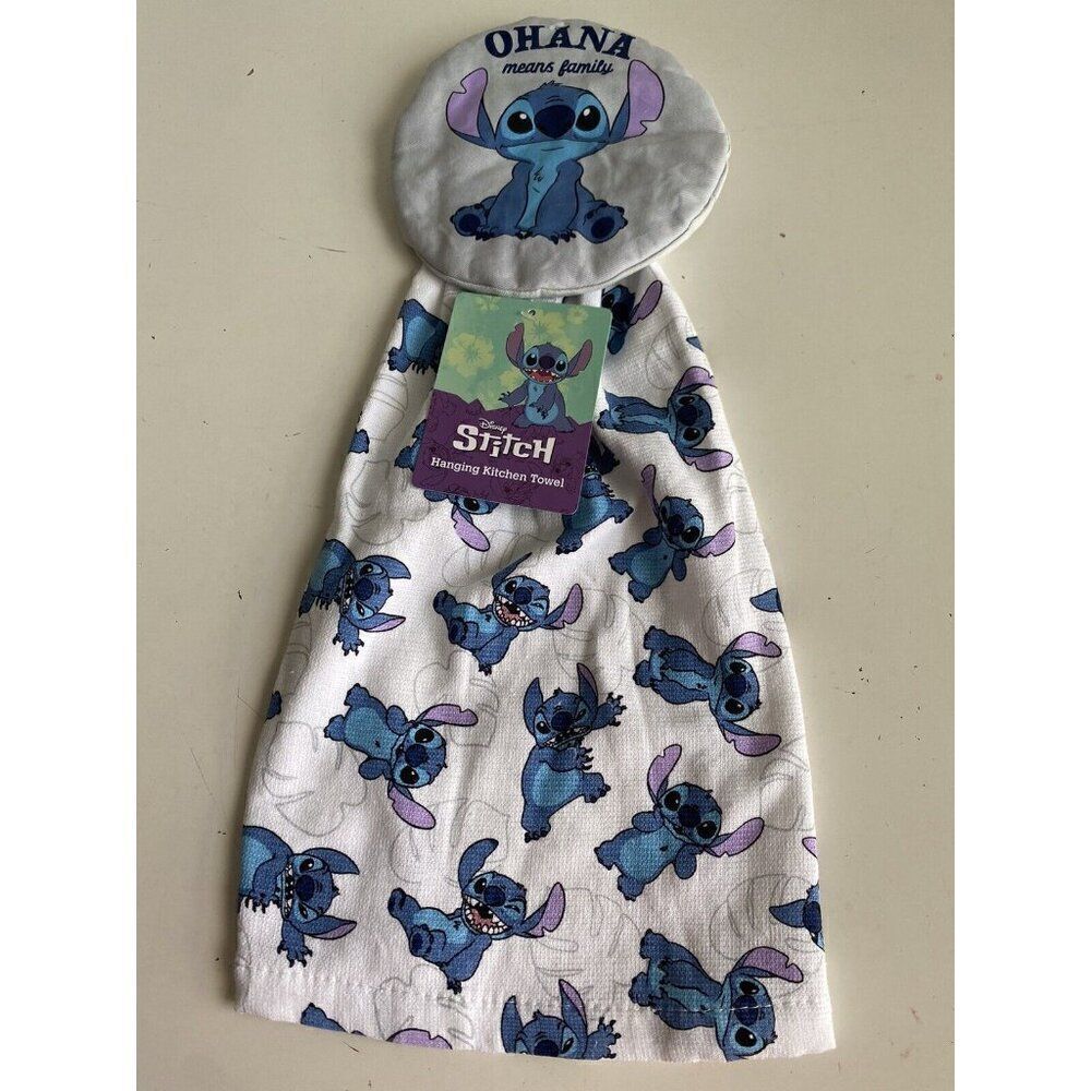Disney Lilo Stitch‎ Kitchen Hanging Towel Ohana Means Family NEW